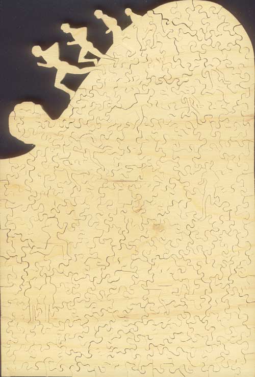 cosmic athlete wooden jigsaw puzzle back