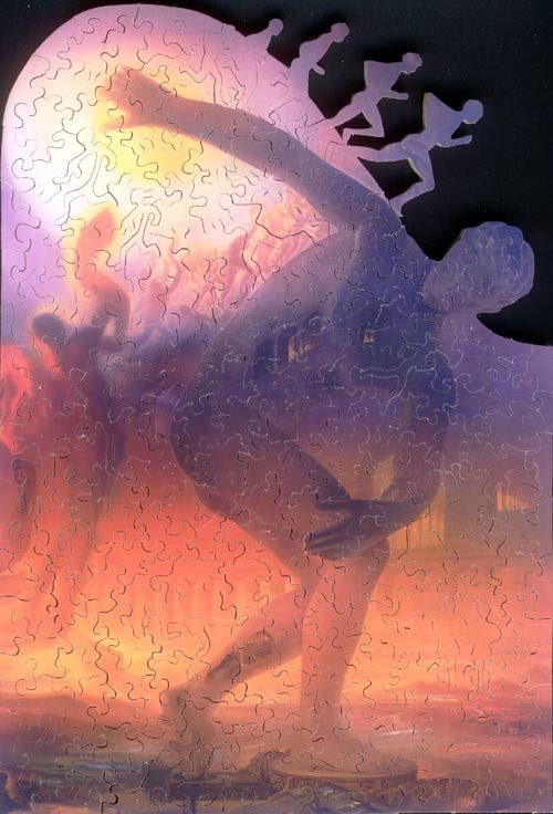 cosmic athlete wooden jigsaw puzzle front